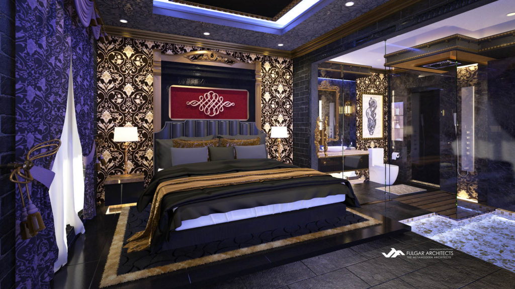 Hotel in Angeles City offering modern and medieval themed bedrooms with built-in sunken baths.