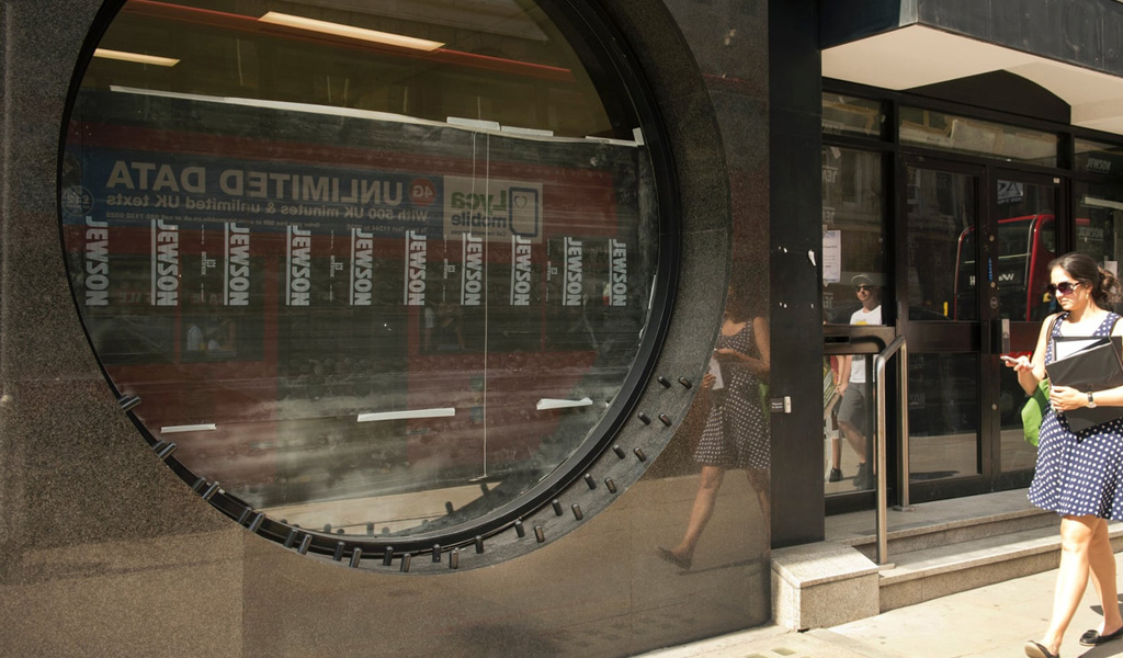 Defensive architecture on the former Coutts Bank, Fleet Street, London. Photograph: Linda Nylind for the Guardian