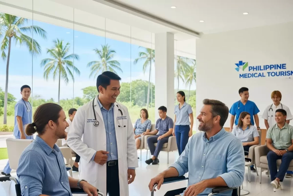 A contemporary Philippine healthcare hospitality facility with modern architectural design, integrated patient care spaces, and welcoming resort-style amenities represents the growing role of the Philippines in global medical tourism.