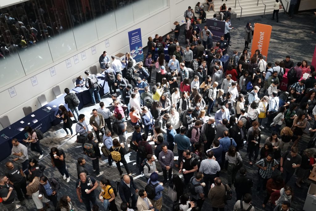 People in a networking event or a large scale convention.