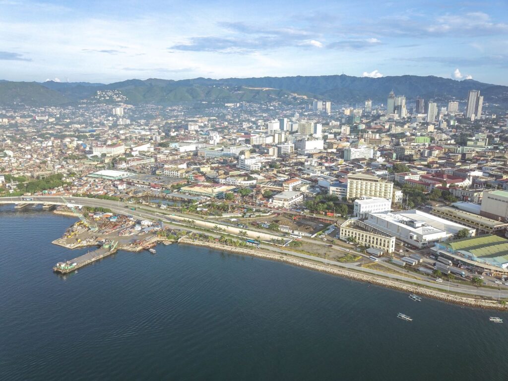 Aerial view of Cebu City showing township developments and residential buildings