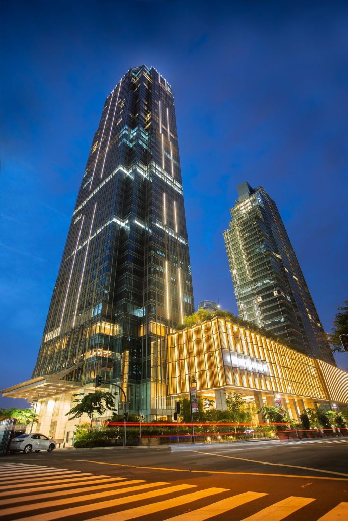 Grand Hyatt Manila mixed-used skyscraper with 5-star luxury hotel located in Bonifacio Global City, Taguig
