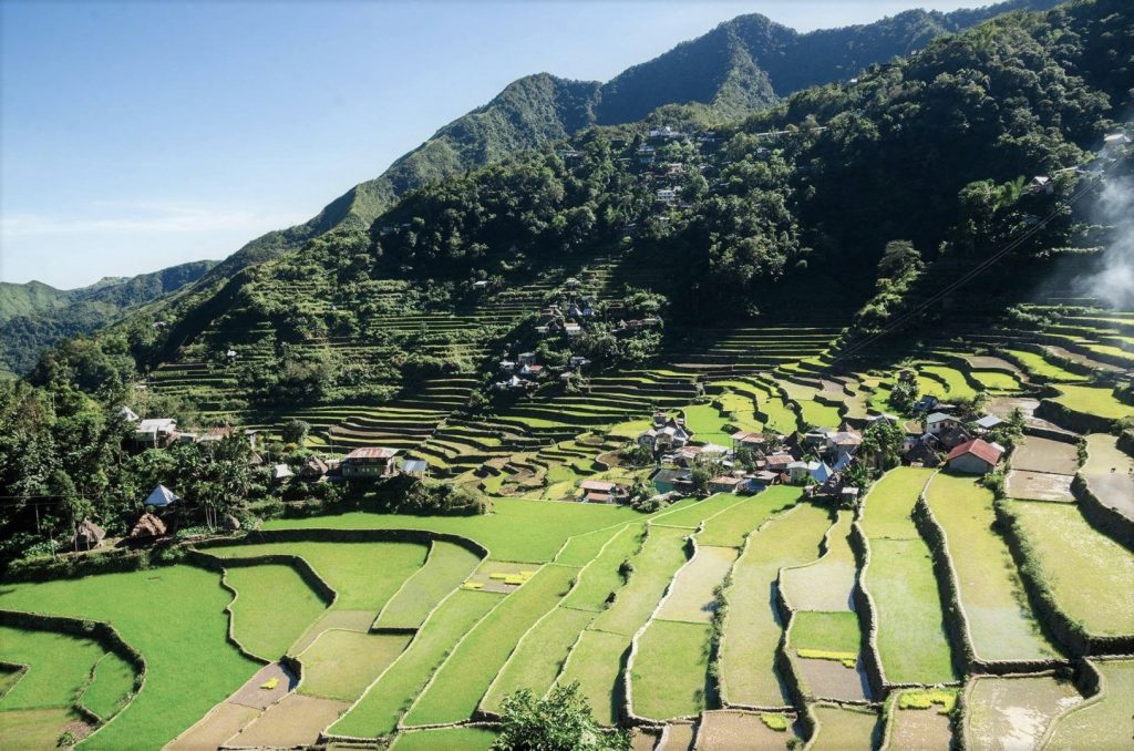 The Banaue Rice Terraces as an example of ancient architecture of the Philippines