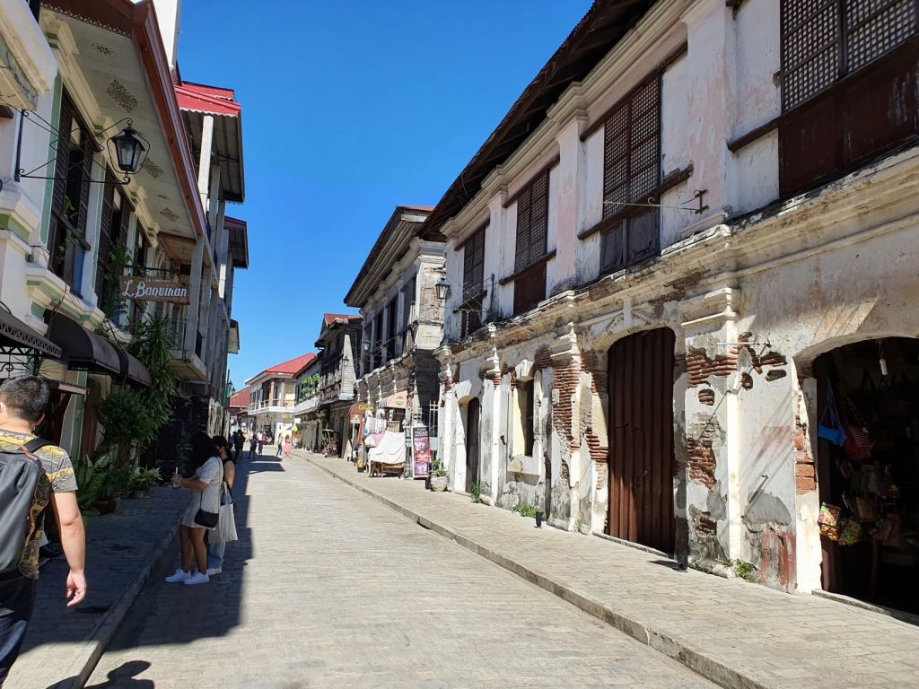 Spanish influenced architecture ancestral houses and cobbled streets in Vigan