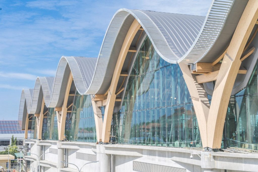 The Mactan-Cebu International Airport (MCIA), the Philippines' second biggest airport, is built from glulam timber and has a distinct contemporary architectural style.