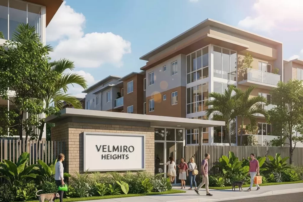 Velmiro Heights residential community showing modern houses, landscaped roads, and open green spaces designed as a planned subdivision in Cavite, representing a contemporary housing development that addresses the growing demand for affordable homes in Luzon.